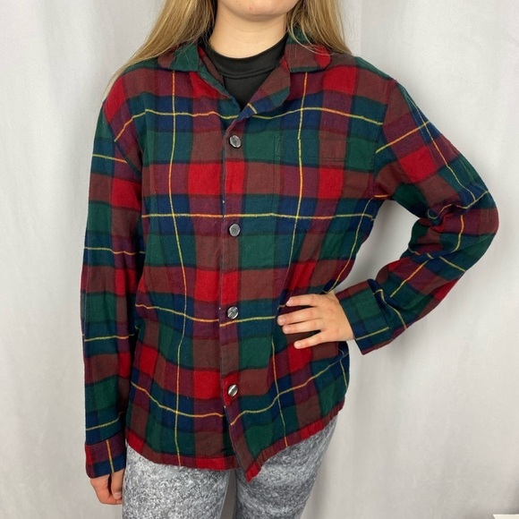 L.L. Bean Red and Green Plaid Button Down Shirt - Picture 2 of 11